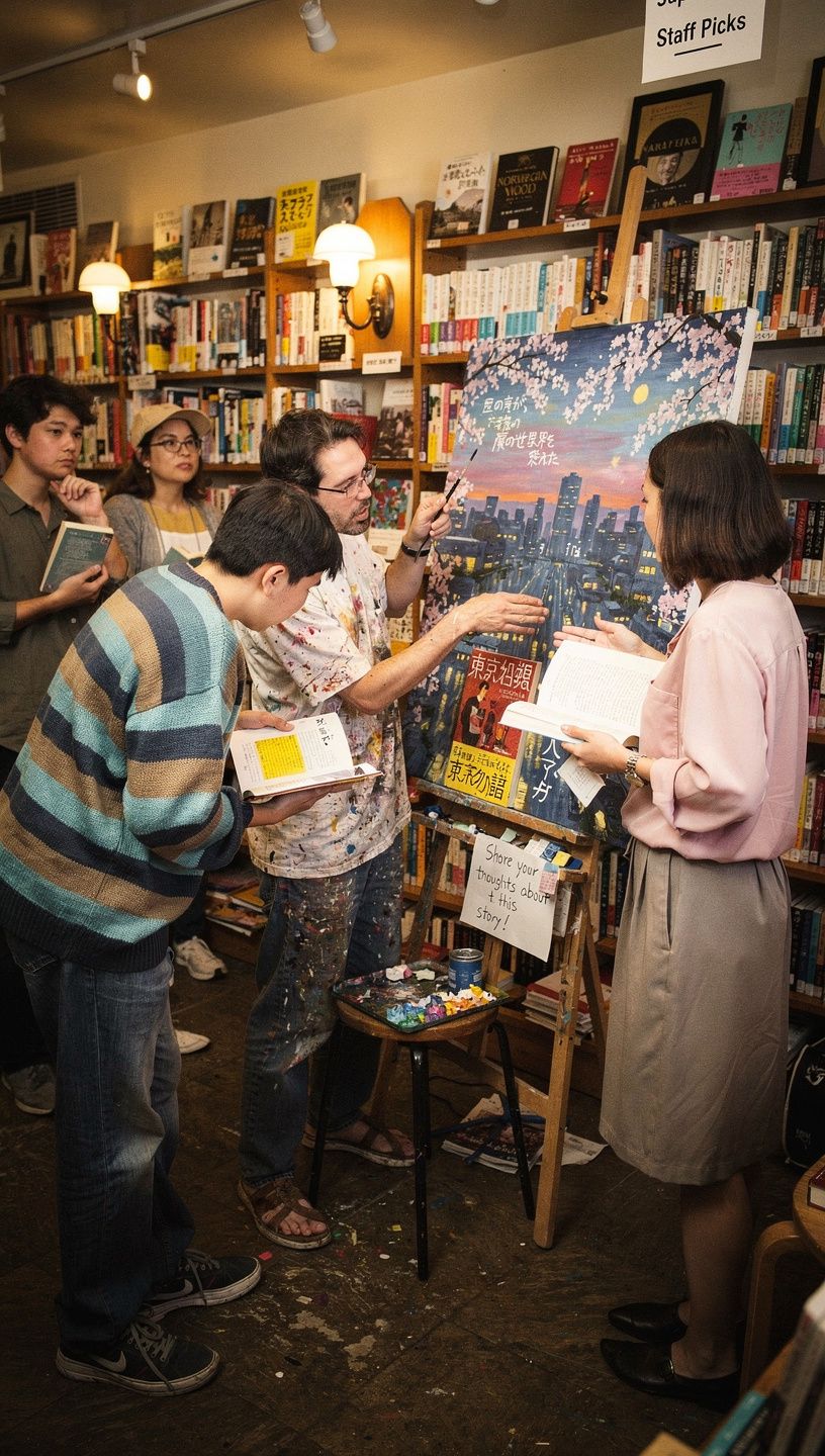 読書会の様子を楽しむ地域の人々