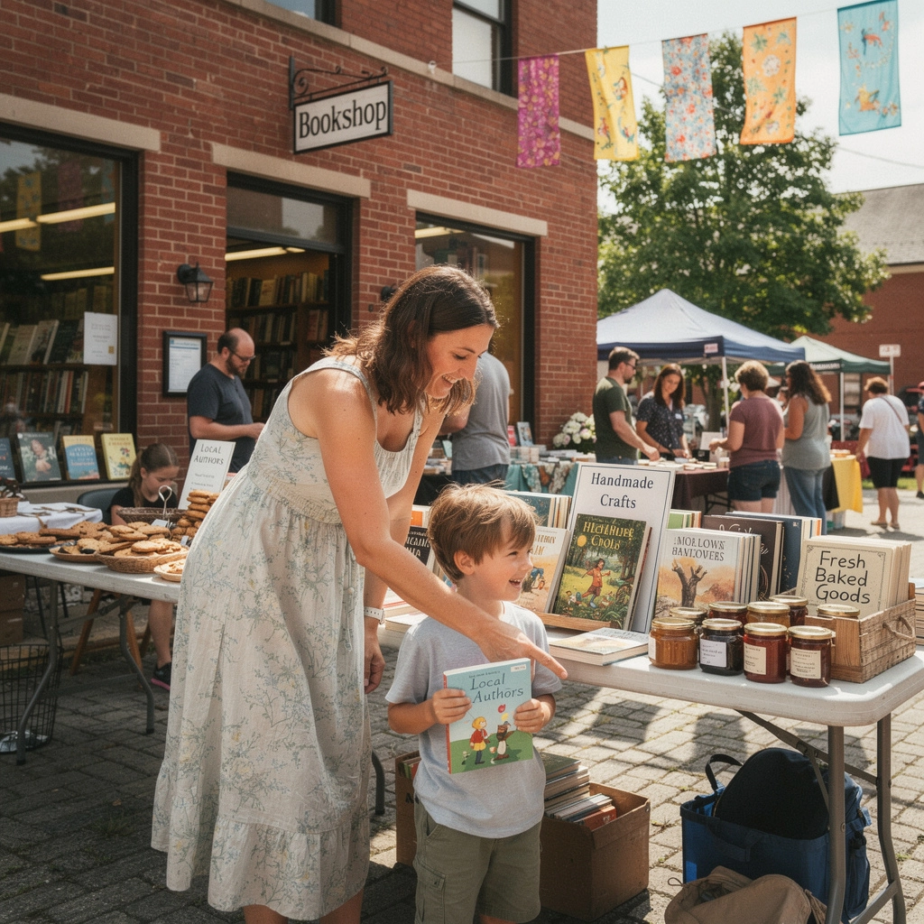 スタッフが本を紹介しているシーンの写真